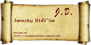 Janszky Diána névjegykártya