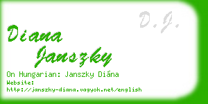 diana janszky business card